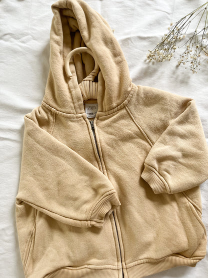 Zara neutral zip up hoodie