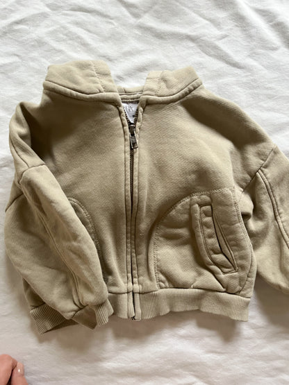 Zara zip up taupe hoodie (9/12)