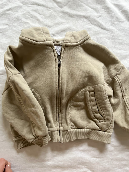 Zara zip up taupe hoodie (9/12)