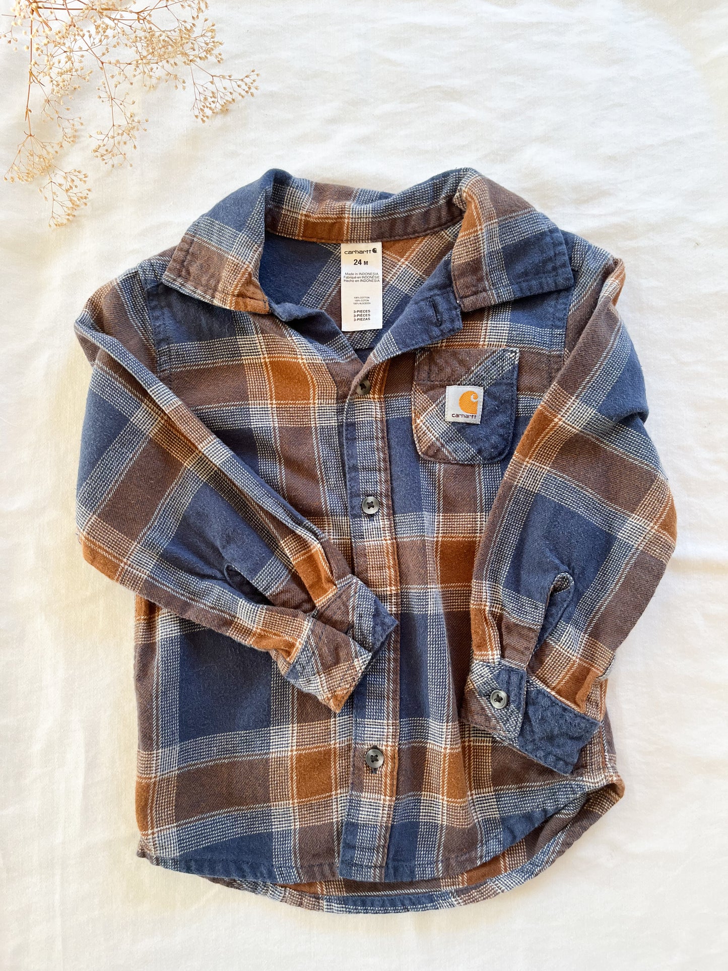 Carhartt flannel plaid shirt ( 24 months)