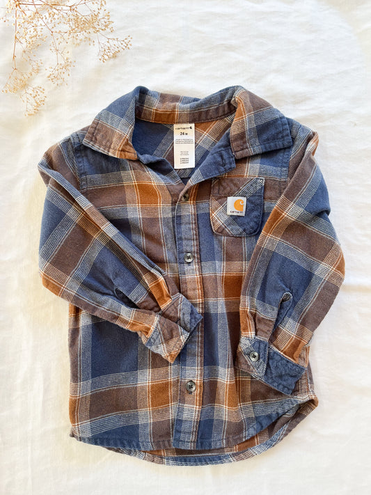 Carhartt flannel plaid shirt ( 24 months)