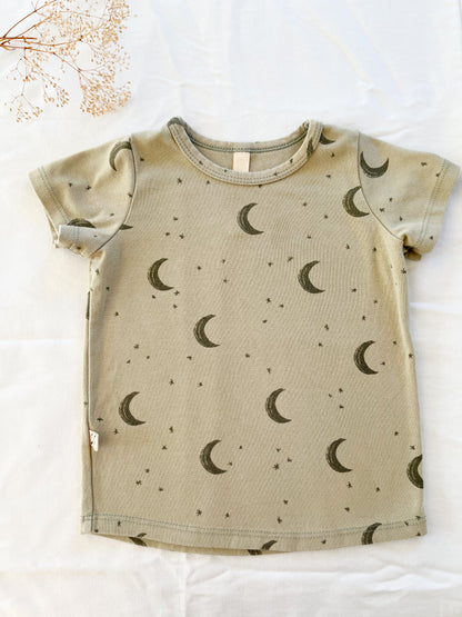 Childhoods rib knit tee- Lunar on flax