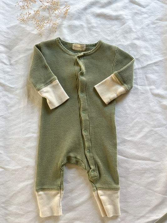Fin and Vince waffle thermal long John in Sage (3/6)