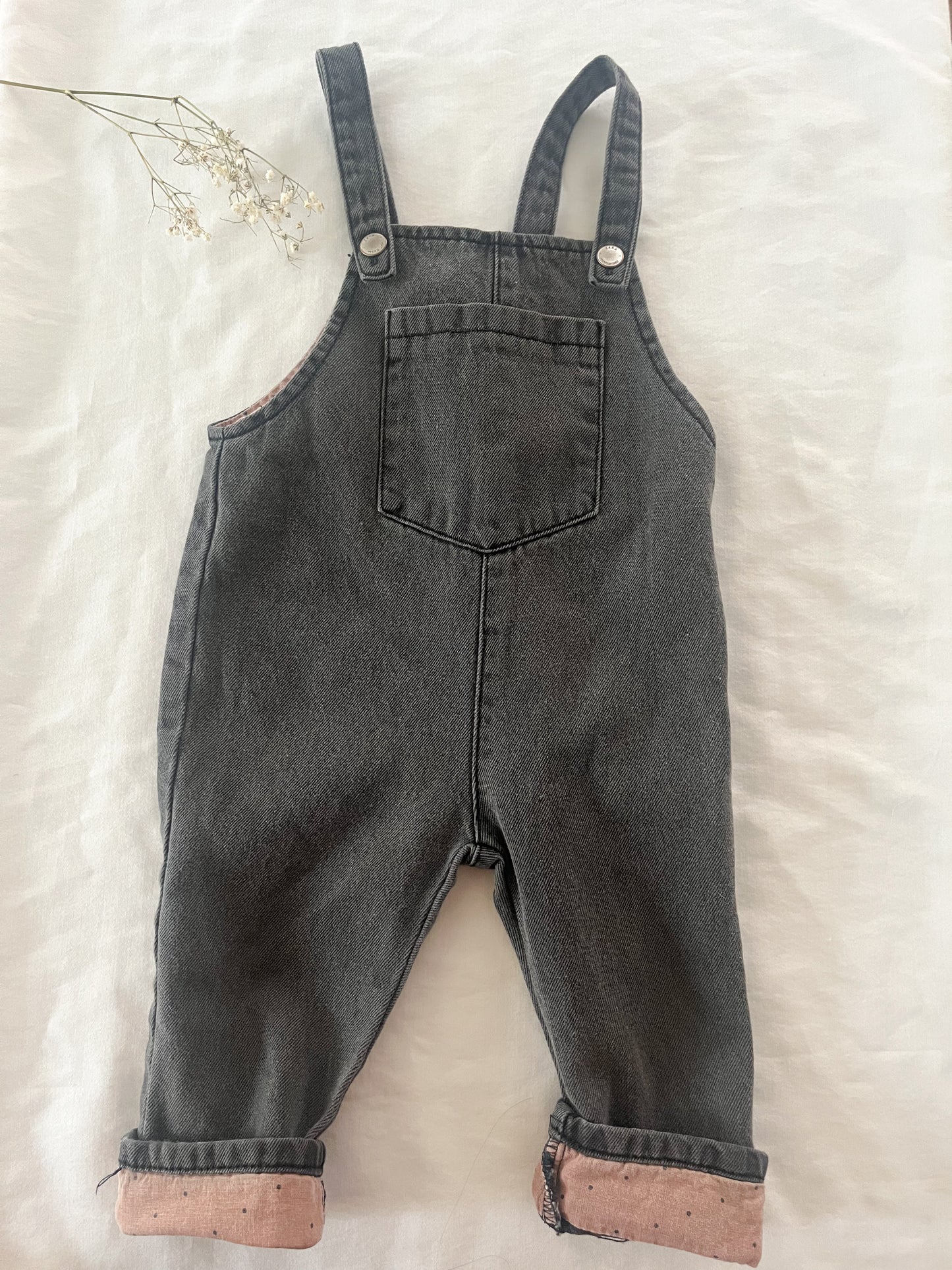 Zara dark gray denim overalls (9/12)