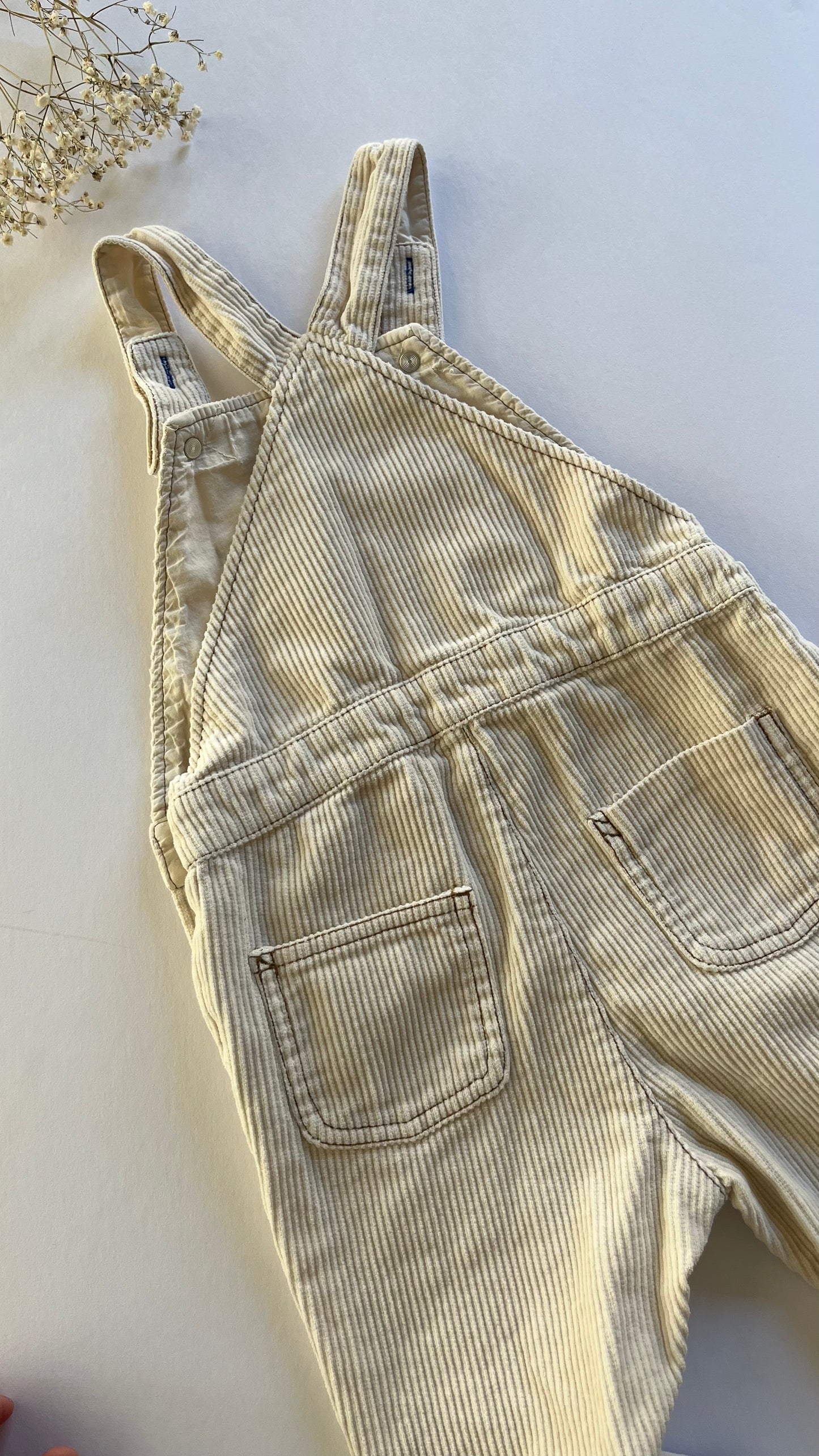 Zara corduroy cream overalls (3/4T)