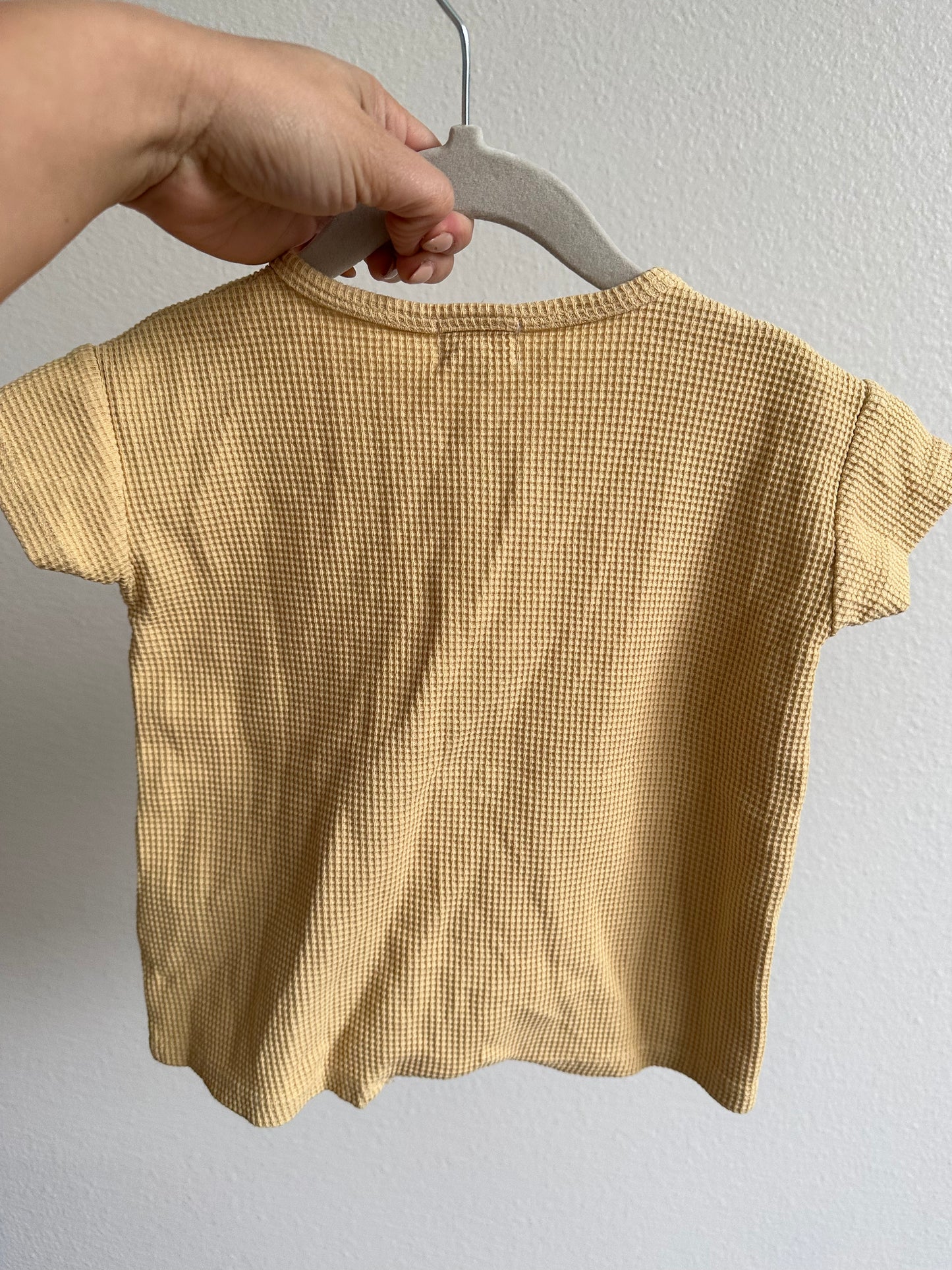 The simple Folk waffle romper in sand (6/9)