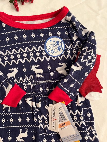 Macys 2 piece Pajama set with socks (12M)