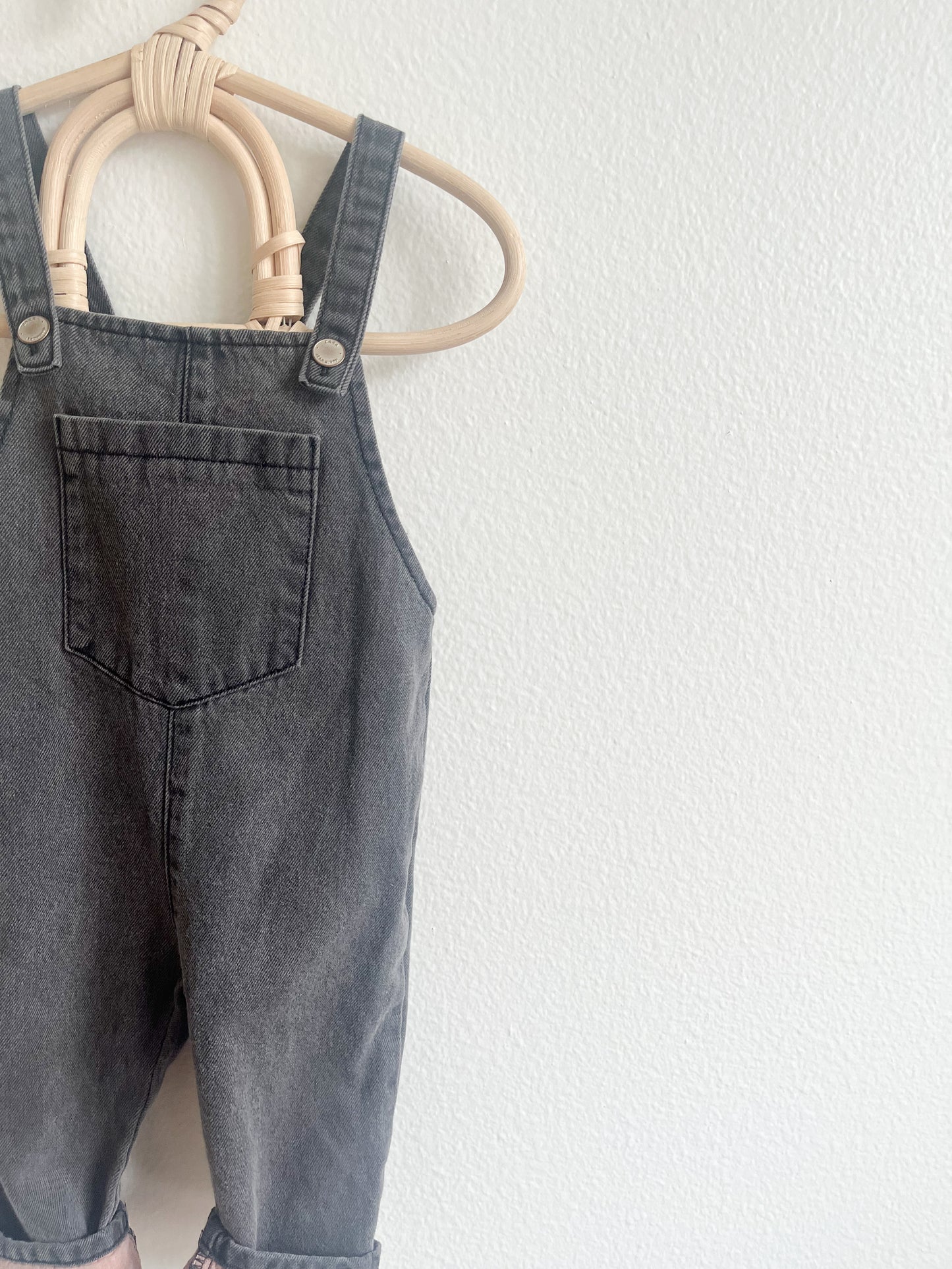 Zara dark gray denim overalls (9/12)