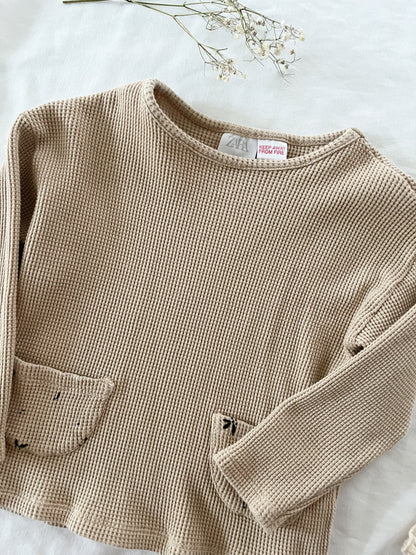 Zara waffle long sleeve top (12/18)