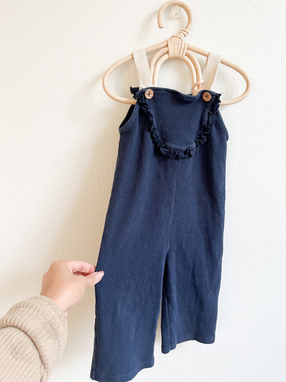 Zara textured Navy Cotton Overalls (18/24)