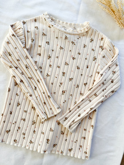 Zara ribbed floral long sleeve