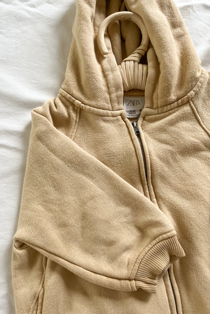 Zara neutral zip up hoodie