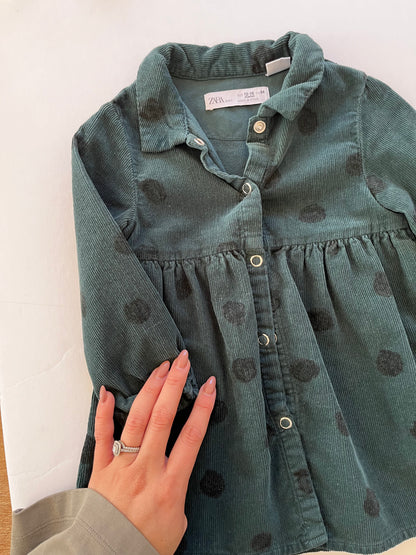 Zara green corduroy dress (12/18)
