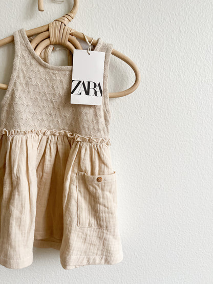 Zara knit muslin dress