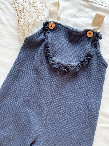 Zara textured Navy Cotton Overalls (18/24)