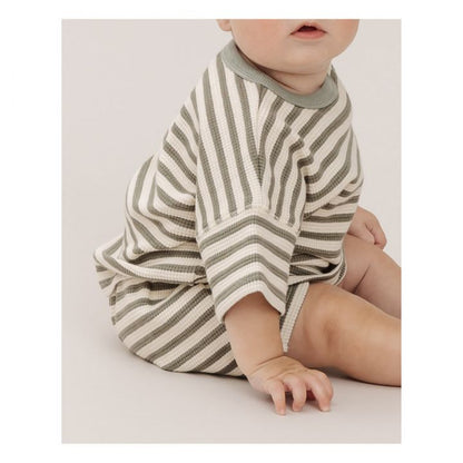 Quincy Mae waffle striped set (2/3T)