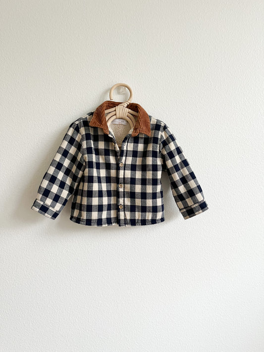 Zara plaid Sherpa lined shirt jacket (9/12)