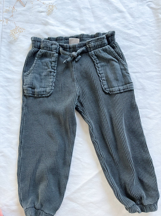 Zara waffle blue pants (2/3T)