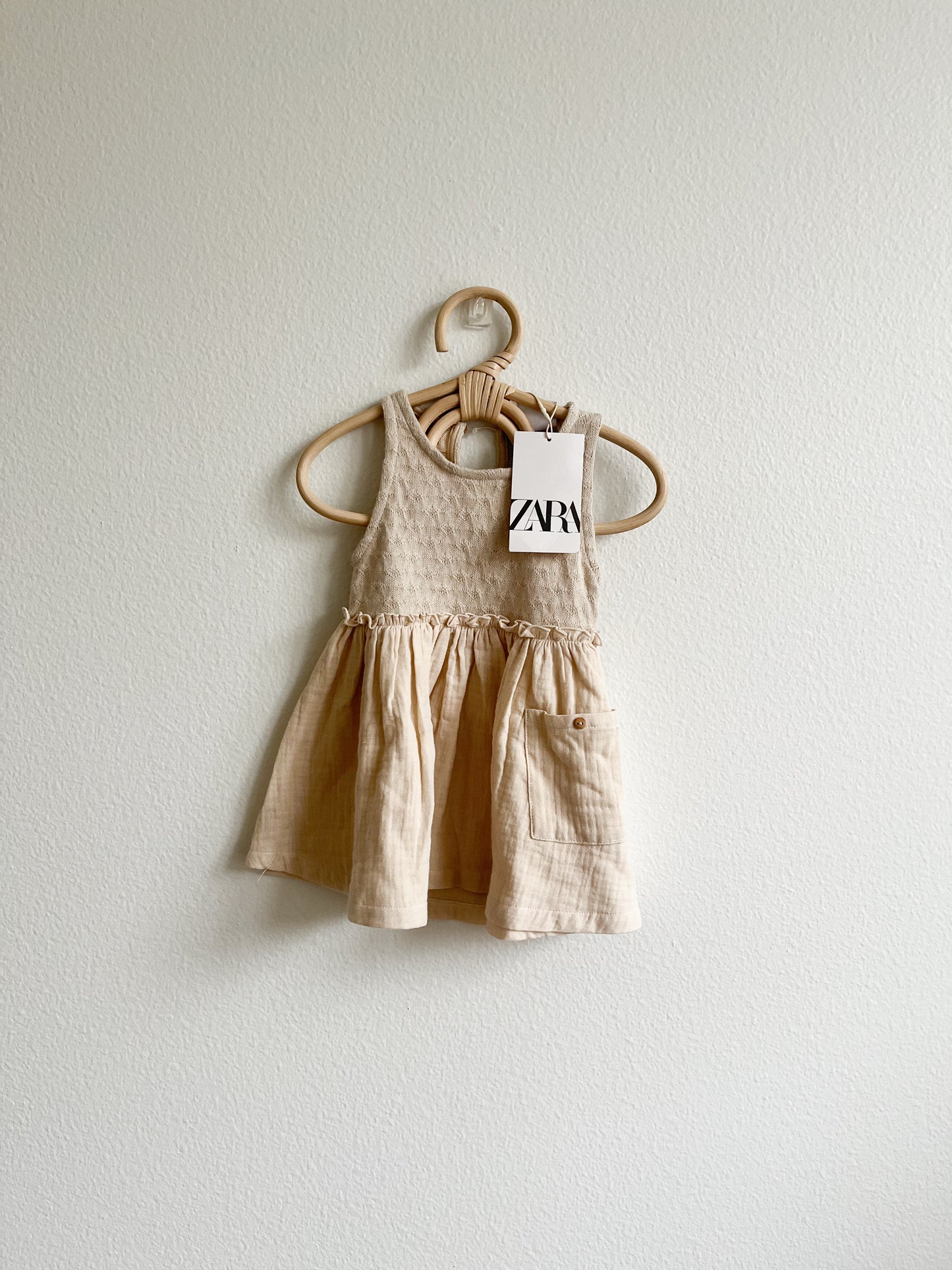 Zara knit muslin dress