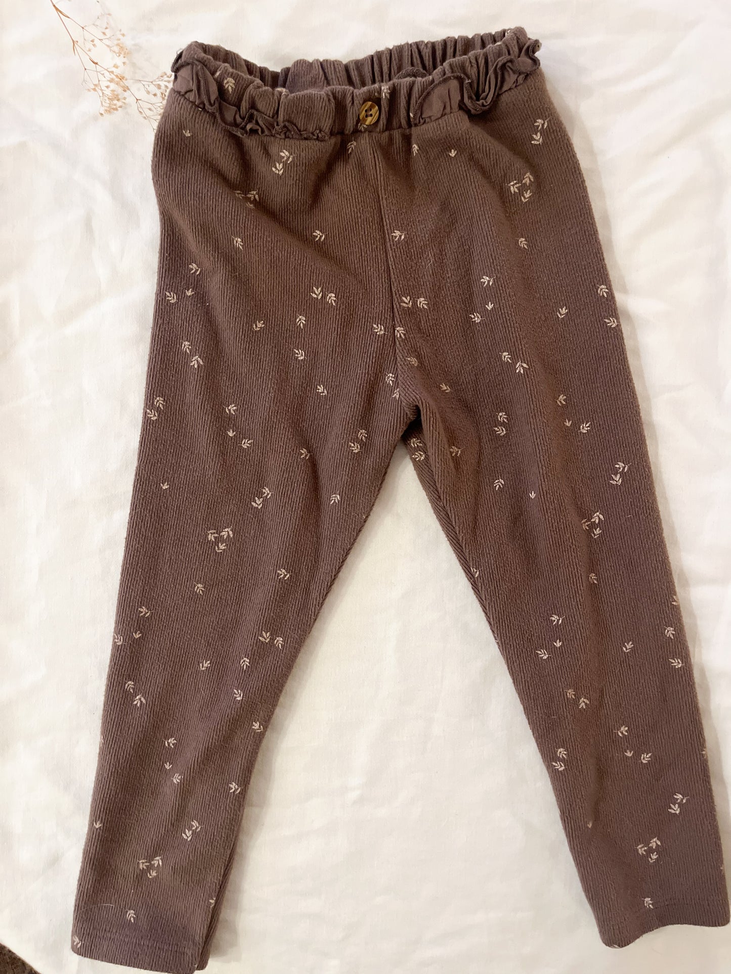 Zara ribbed floral pants (4/5)