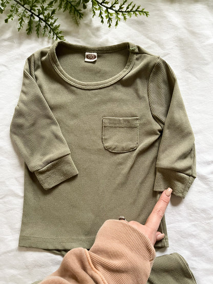 Ribbed green set (12M)