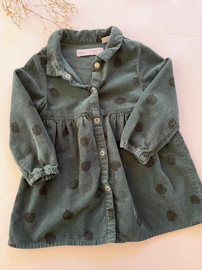 Zara green corduroy dress (12/18)
