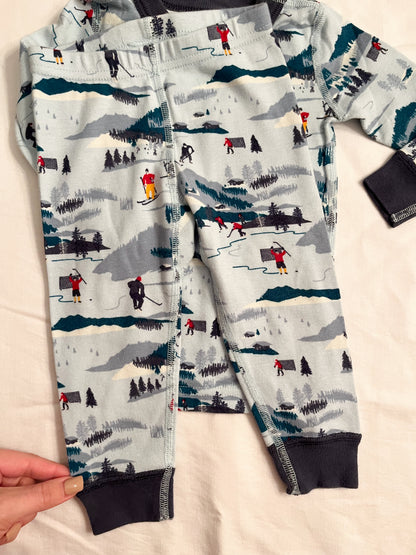 Hanna mountain print long John pajamas (18/24)