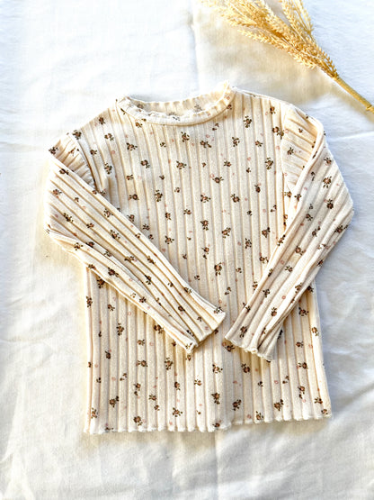 Zara ribbed floral long sleeve