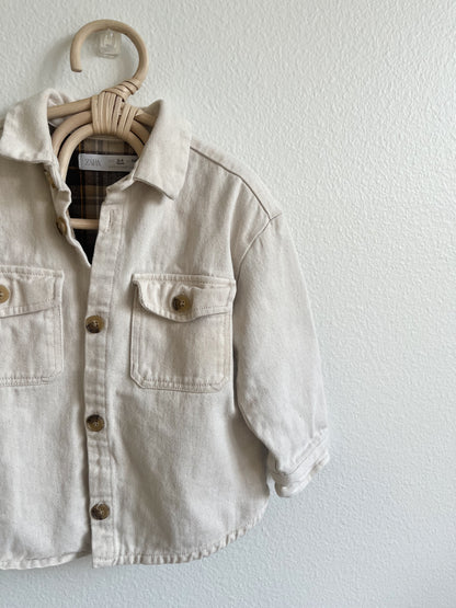 Zara lined white shacket (3/4T)