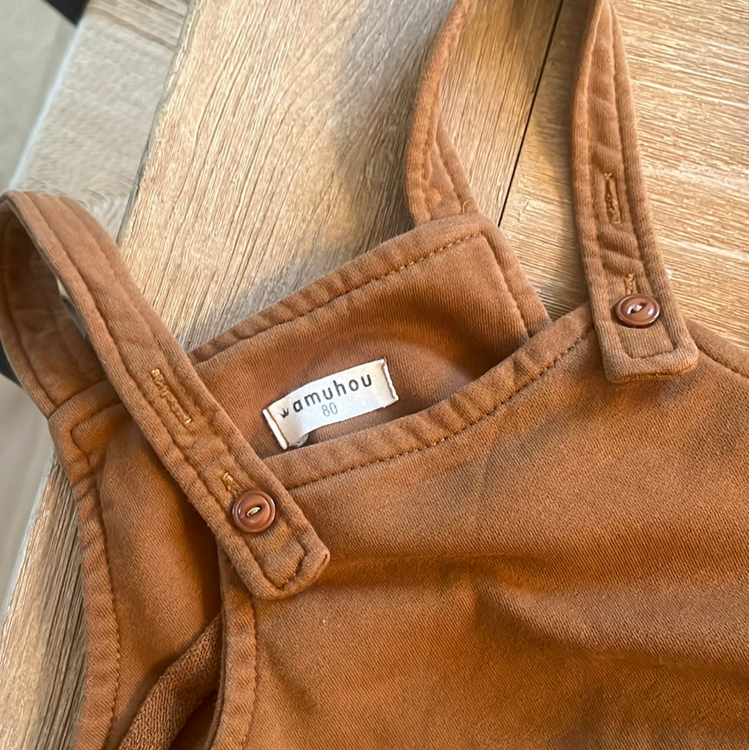 Amuhou baggy cotton rust overalls (12/18)