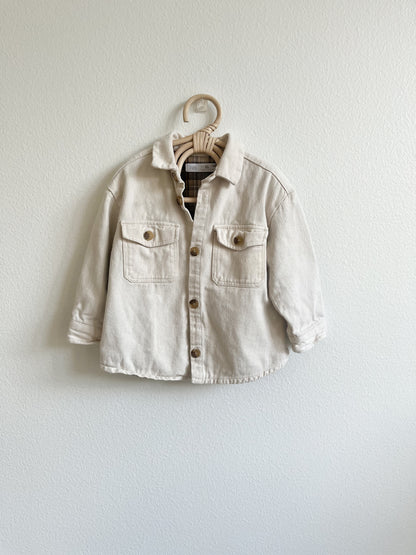 Zara lined white shacket (3/4T)