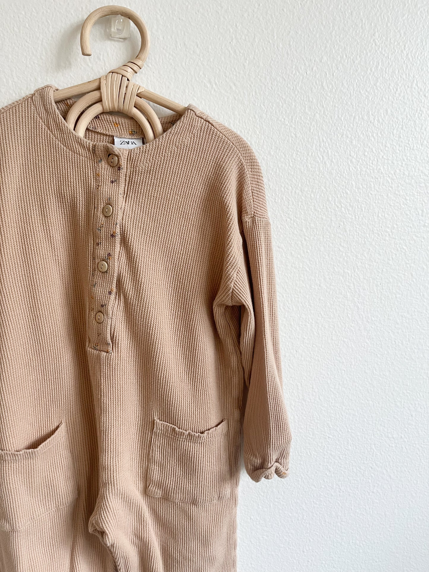 Zara waffle utility jumpsuit (3/4)