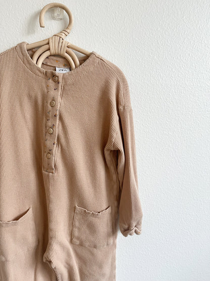 Zara waffle utility jumpsuit (3/4)