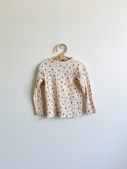 Zara ribbed floral long sleeve