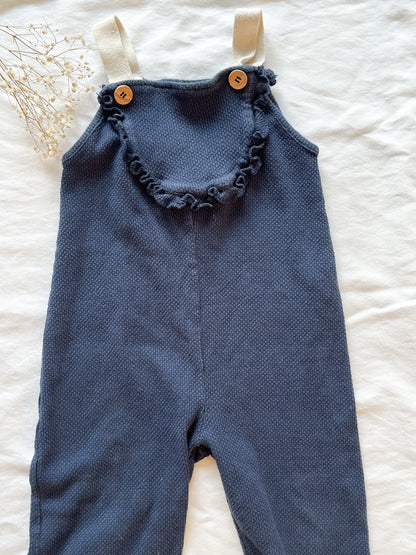 Zara textured Navy Cotton Overalls (18/24)