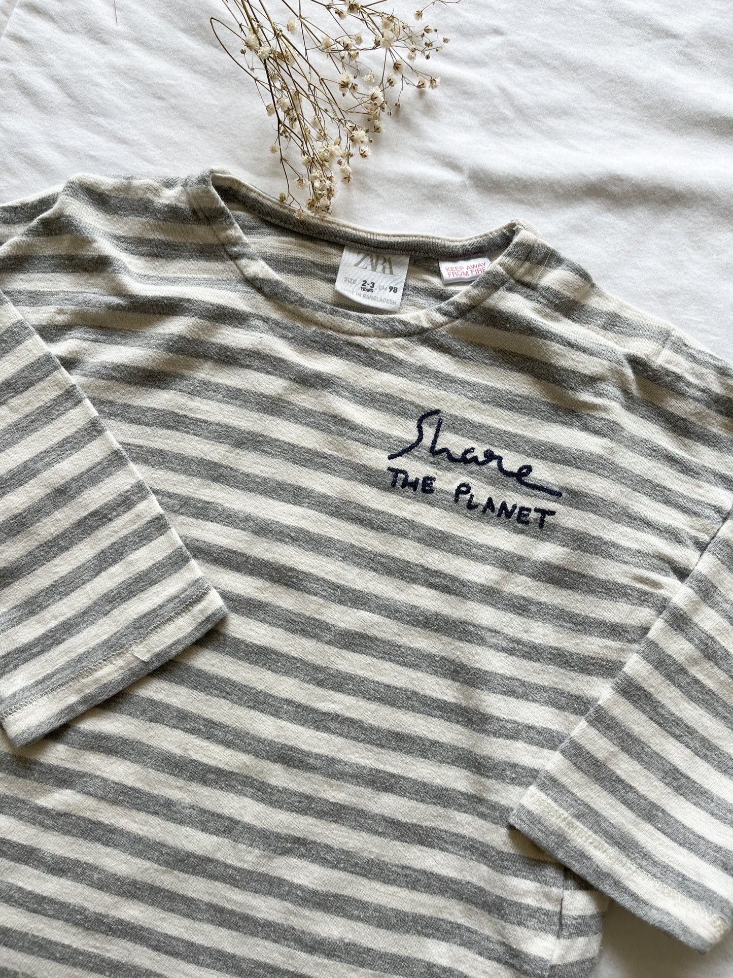 Zara “share the planet” striped top (2/3T)