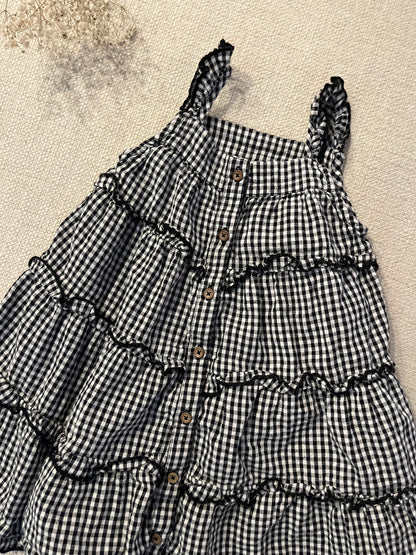 Gingham ruffled dress (2/3T)