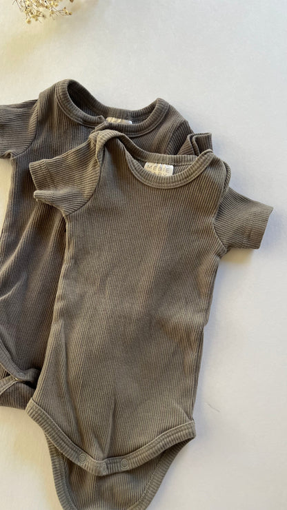 Two Mebie baby ribbed bodysuits (0/3)