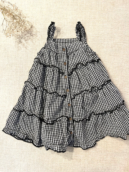Gingham ruffled dress (2/3T)