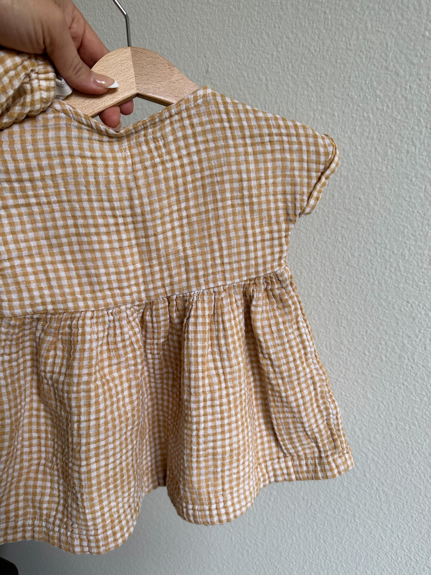 Little planet gingham dress (6M)