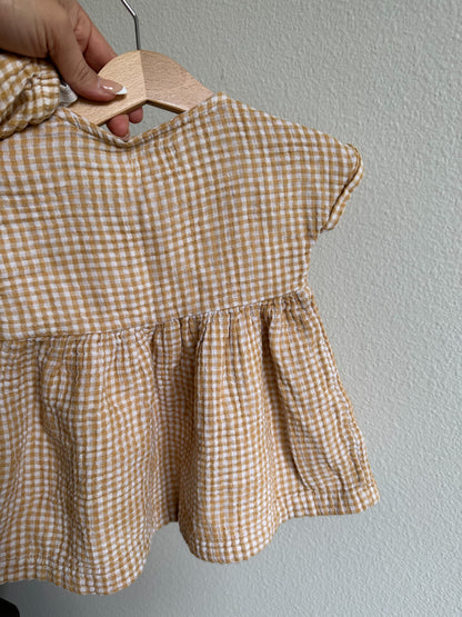Little planet gingham dress (6M)