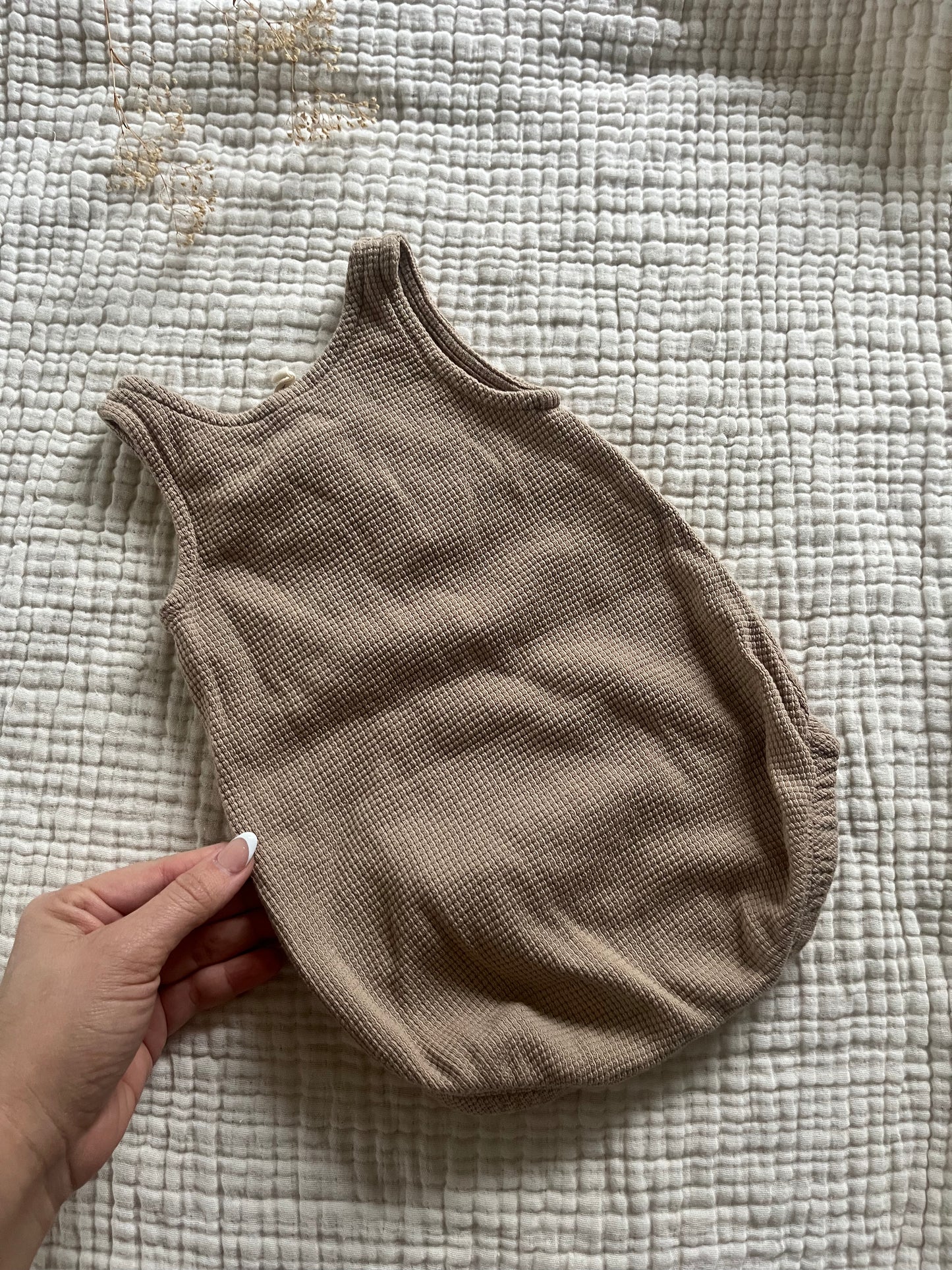 Quincy Mae waffle romper (3/6)
