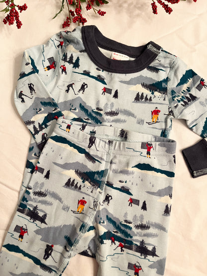 Hanna mountain print long John pajamas (18/24)