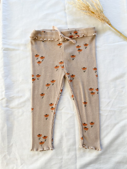 Zara ribbed floral leggings