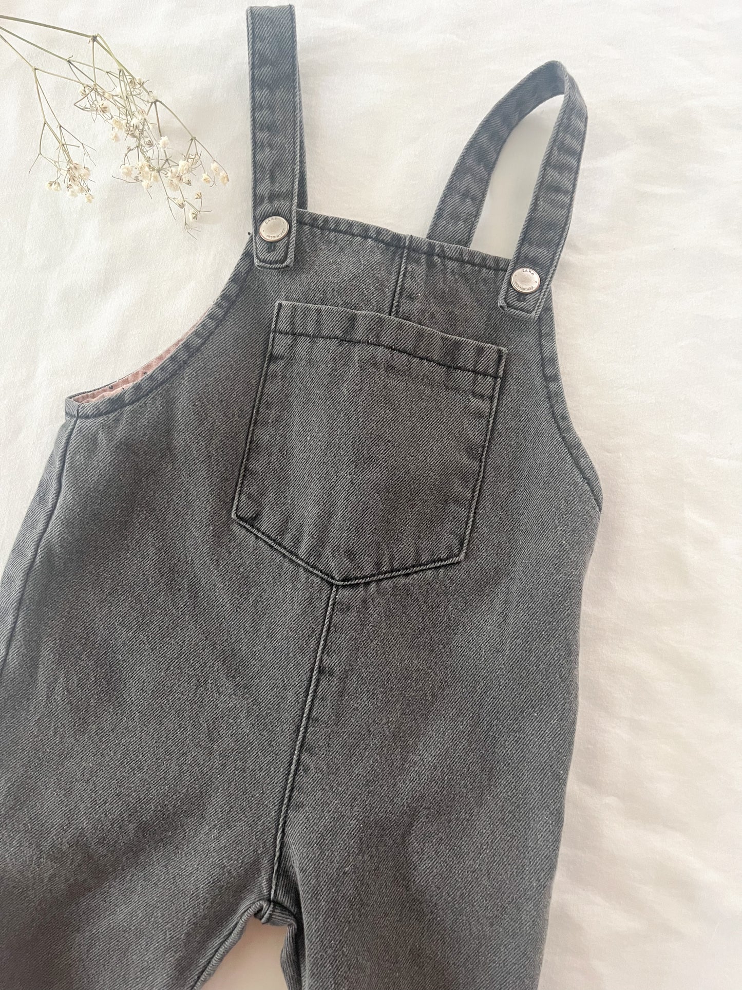 Zara dark gray denim overalls (9/12)