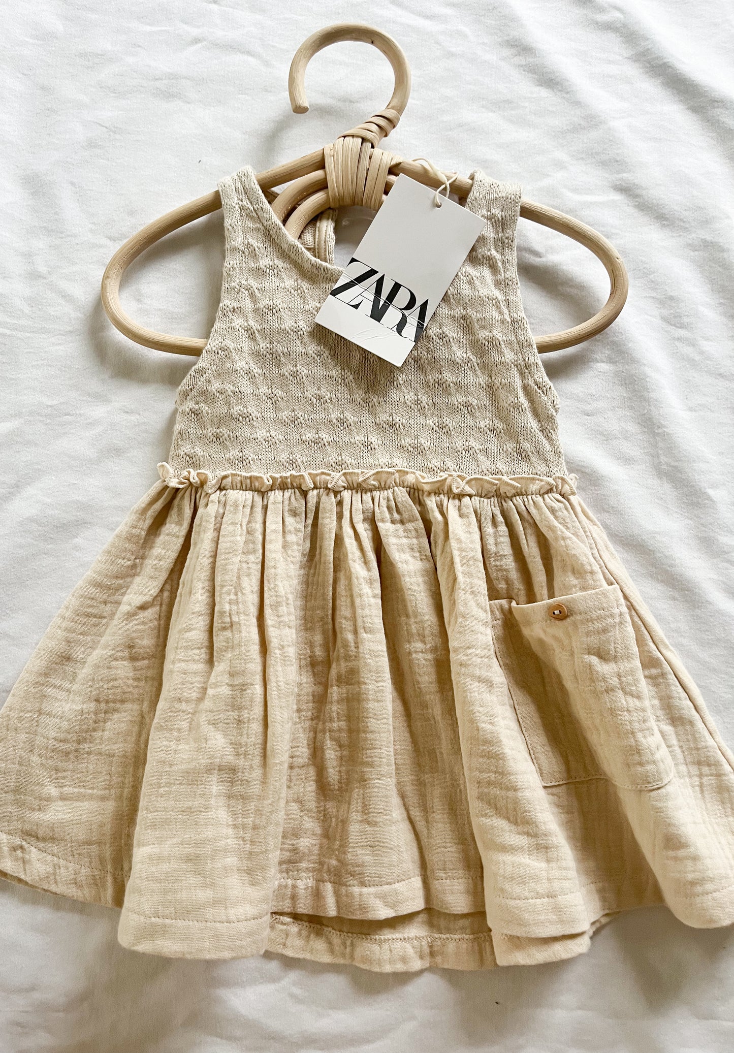 Zara knit muslin dress