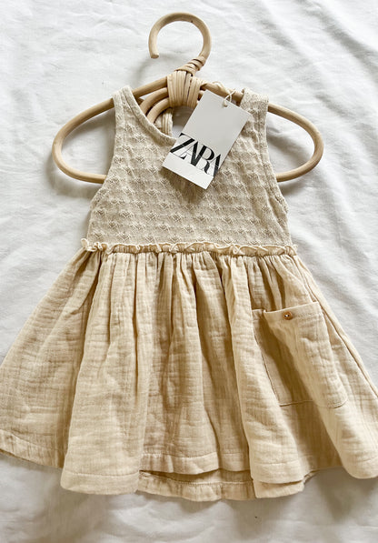 Zara knit muslin dress