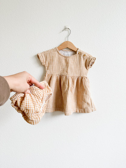 Little planet gingham dress (6M)